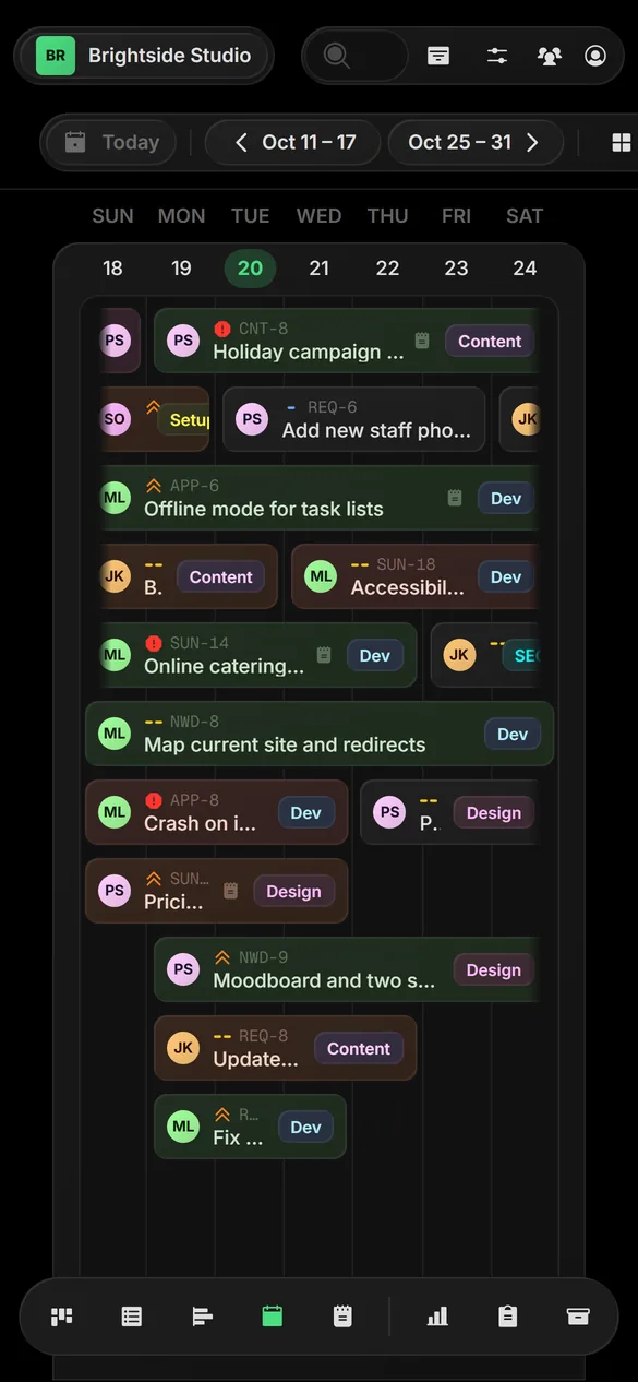 Calendar on a phone