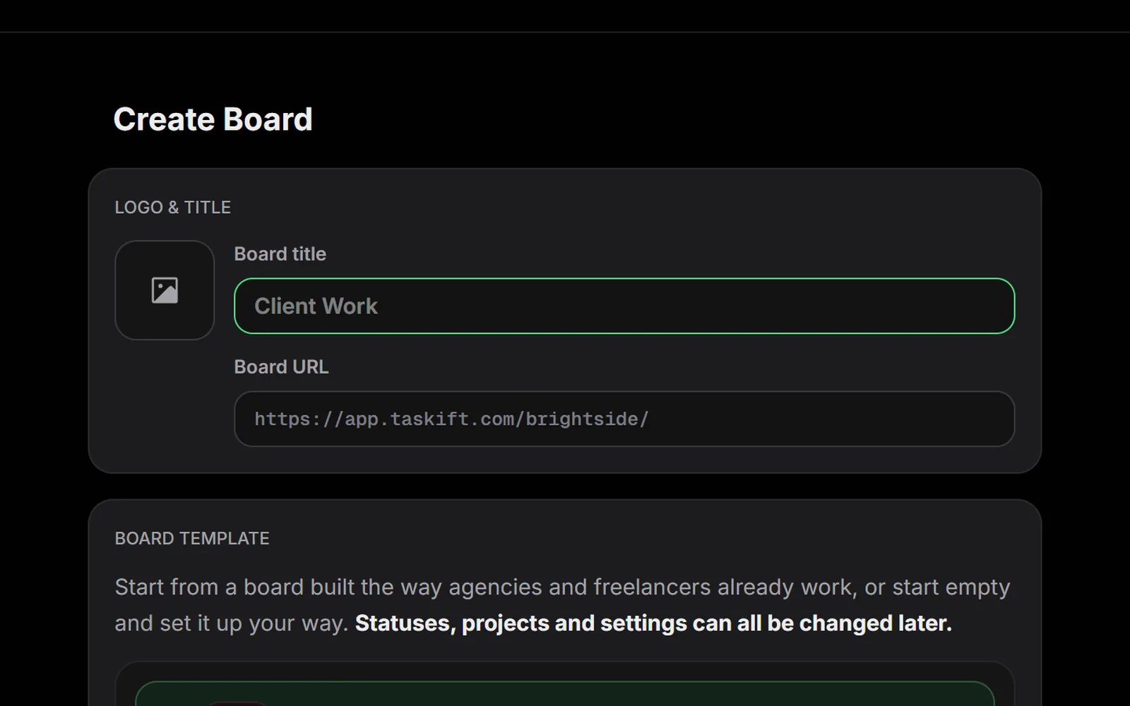 Create Board and board templates
